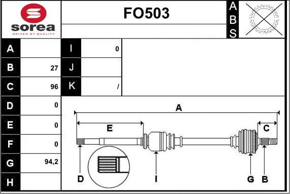 Sera FO503 - Приводной вал autosila-amz.com