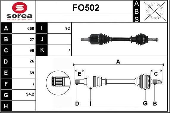 Sera FO502 - Приводной вал autosila-amz.com