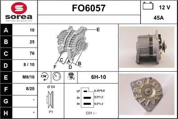 Sera FO6057 - Генератор autosila-amz.com