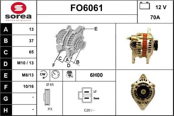 Sera FO6061 - Генератор autosila-amz.com