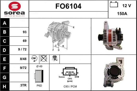 Sera FO6104 - Генератор autosila-amz.com