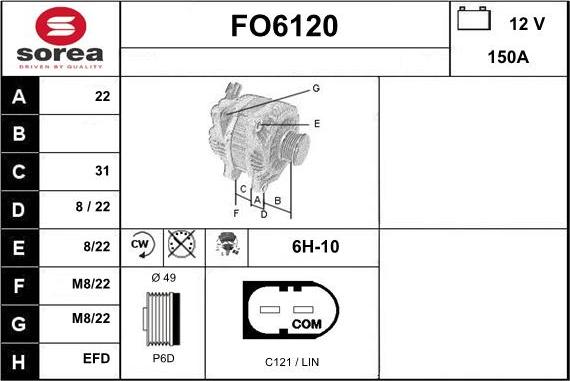 Sera FO6120 - Генератор autosila-amz.com