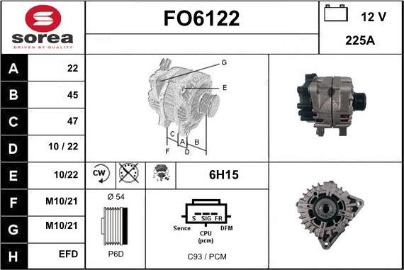 Sera FO6122 - Генератор autosila-amz.com