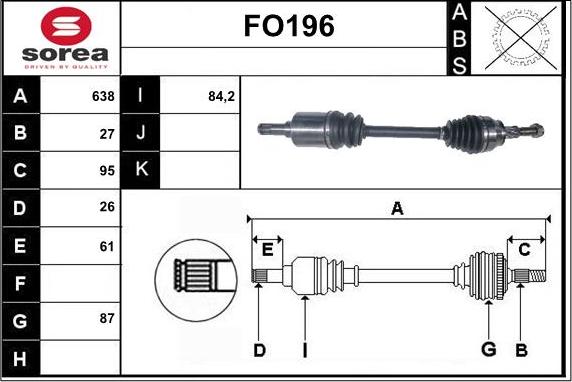 Sera FO196 - Приводной вал autosila-amz.com