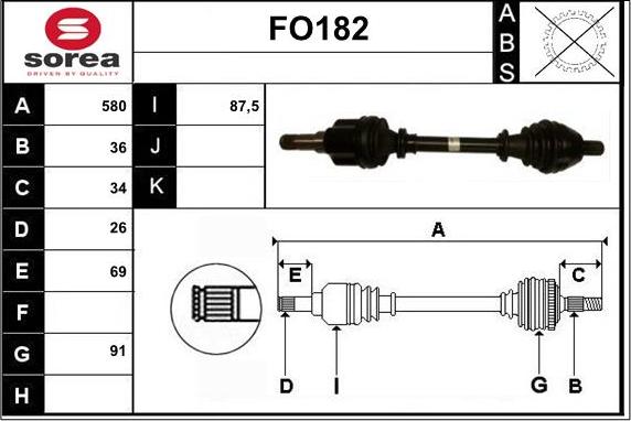 Sera FO182 - Приводной вал autosila-amz.com