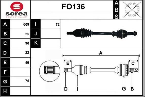 Sera FO136 - Приводной вал autosila-amz.com