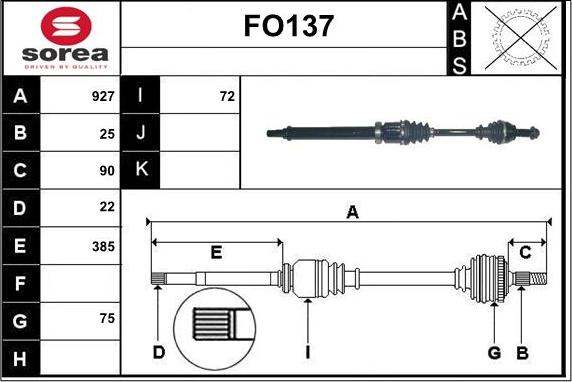 Sera FO137 - Приводной вал autosila-amz.com