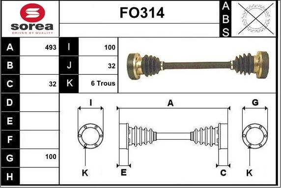 Sera FO314 - Приводной вал autosila-amz.com