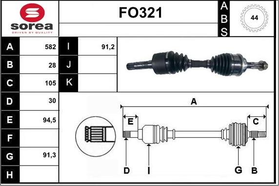 Sera FO321 - Приводной вал autosila-amz.com