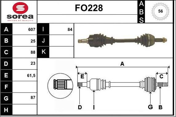 Sera FO228 - Приводной вал autosila-amz.com