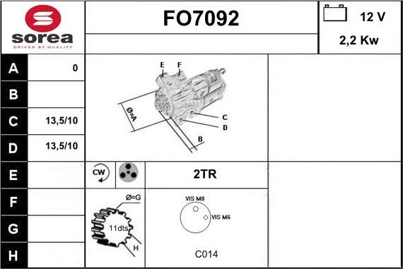 Sera FO7092 - Стартер autosila-amz.com