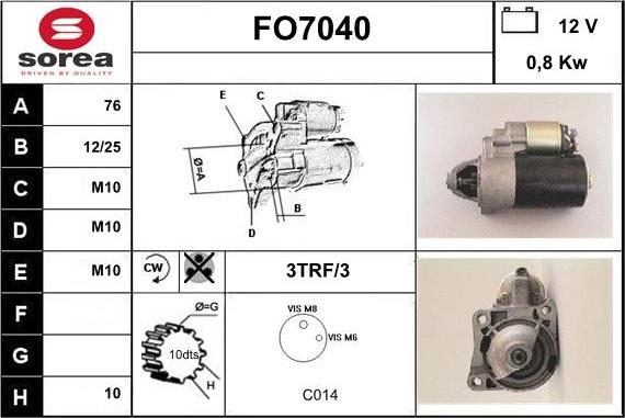 Sera FO7040 - Стартер autosila-amz.com