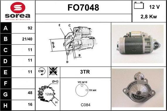 Sera FO7048 - Стартер autosila-amz.com