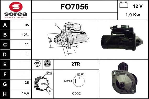 Sera FO7056 - Стартер autosila-amz.com