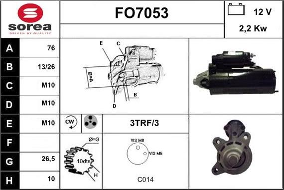 Sera FO7053 - Стартер autosila-amz.com