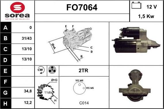 Sera FO7064 - Стартер autosila-amz.com