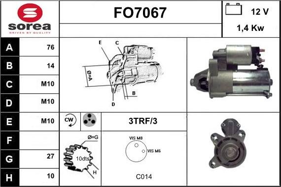 Sera FO7067 - Стартер autosila-amz.com