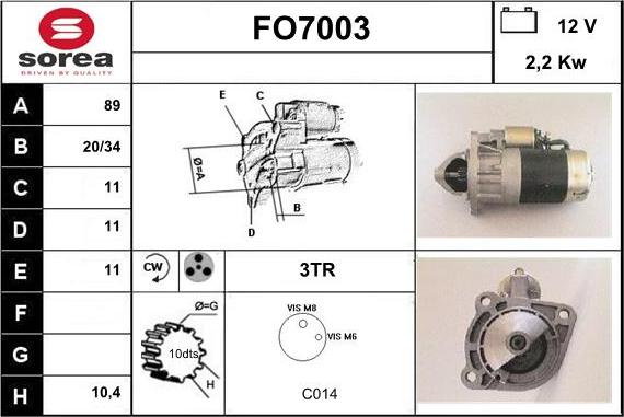 Sera FO7003 - Стартер autosila-amz.com