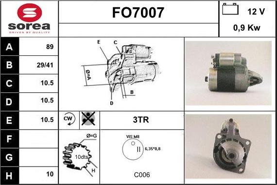 Sera FO7007 - Стартер autosila-amz.com