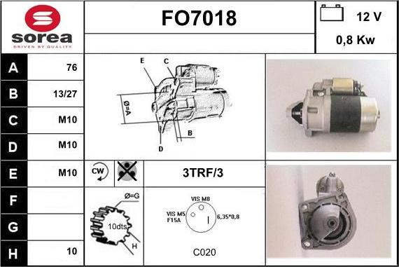 Sera FO7018 - Стартер autosila-amz.com