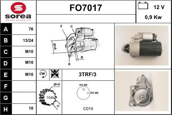 Sera FO7017 - Стартер autosila-amz.com