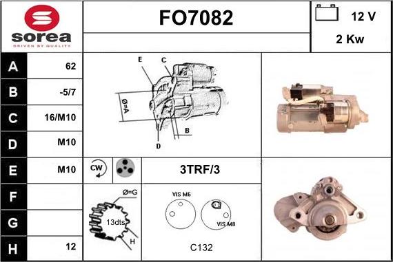 Sera FO7082 - Стартер autosila-amz.com