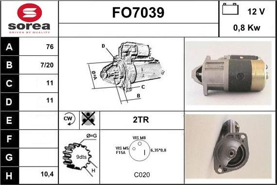 Sera FO7039 - Стартер autosila-amz.com