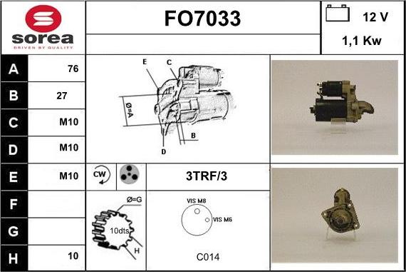 Sera FO7033 - Стартер autosila-amz.com