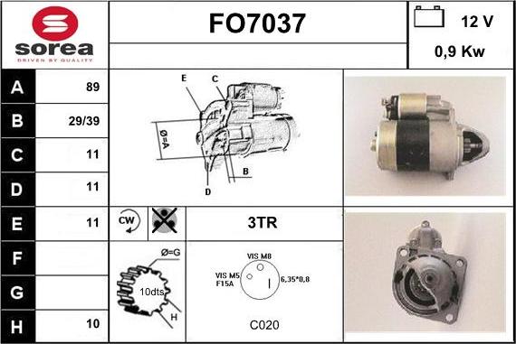 Sera FO7037 - Стартер autosila-amz.com