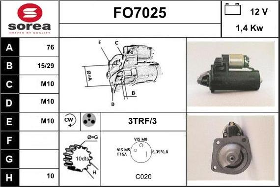 Sera FO7025 - Стартер autosila-amz.com