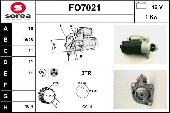 Sera FO7021 - Стартер autosila-amz.com