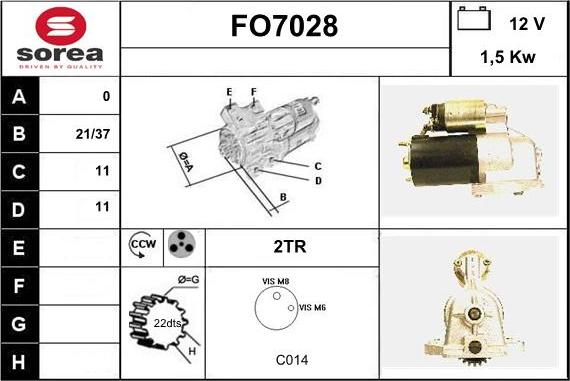 Sera FO7028 - Стартер autosila-amz.com