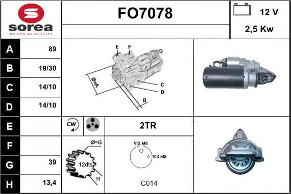 Sera FO7078 - Стартер autosila-amz.com