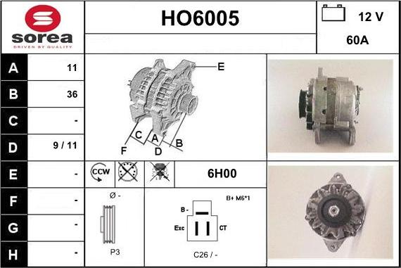 Sera HO6005 - Генератор autosila-amz.com