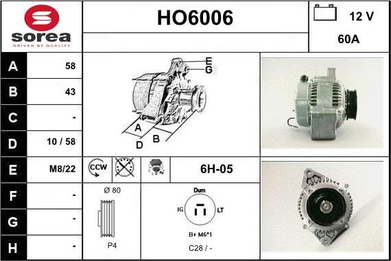 Sera HO6006 - Генератор autosila-amz.com