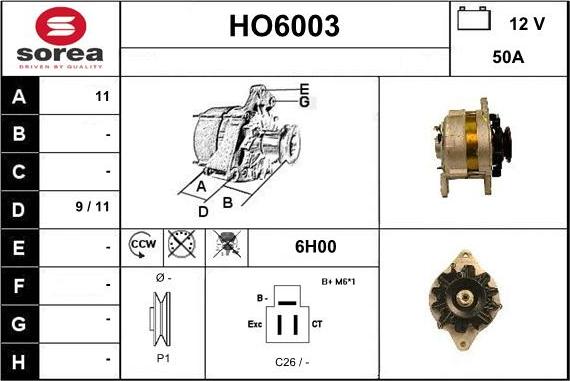 Sera HO6003 - Генератор autosila-amz.com