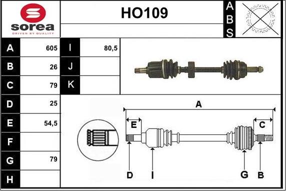 Sera HO109 - Приводной вал autosila-amz.com