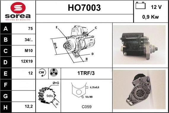 Sera HO7003 - Стартер autosila-amz.com