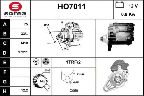 Sera HO7011 - Стартер autosila-amz.com