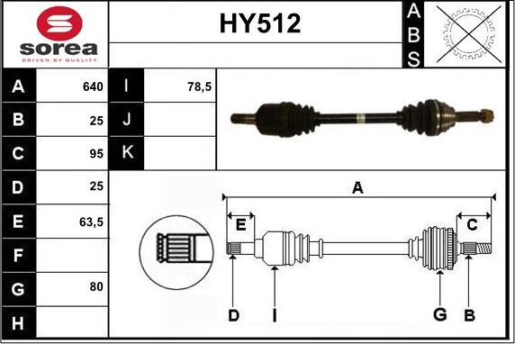 Sera HY512 - Приводной вал autosila-amz.com