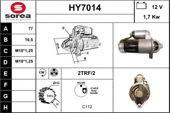 Sera HY7014 - Стартер autosila-amz.com