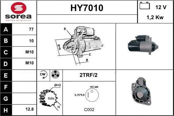 Sera HY7010 - Стартер autosila-amz.com