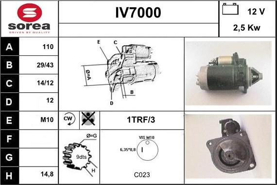 Sera IV7000 - Стартер autosila-amz.com