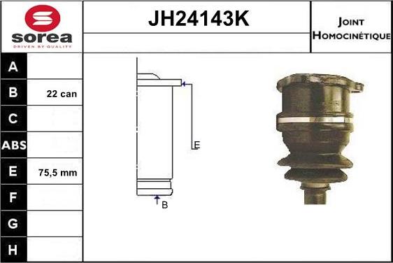 Sera JH24143K - Шарнирный комплект, ШРУС, приводной вал autosila-amz.com