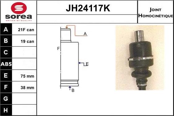 Sera JH24117K - Шарнирный комплект, ШРУС, приводной вал autosila-amz.com