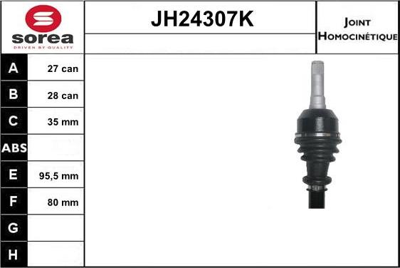 Sera JH24307K - Шарнирный комплект, ШРУС, приводной вал autosila-amz.com