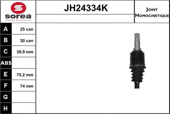 Sera JH24334K - Шарнирный комплект, ШРУС, приводной вал autosila-amz.com