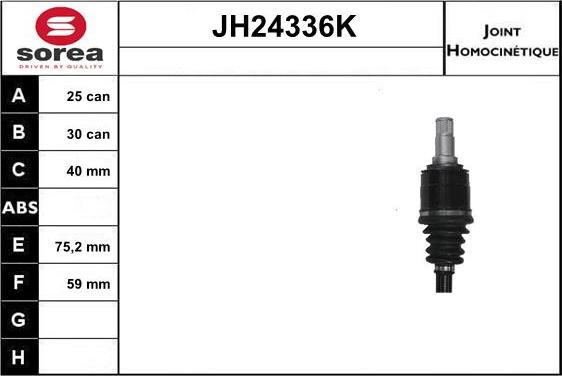 Sera JH24336K - Шарнирный комплект, ШРУС, приводной вал autosila-amz.com