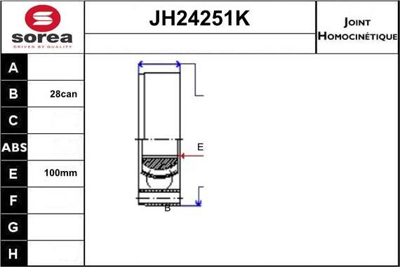 Sera JH24251K - Шарнирный комплект, ШРУС, приводной вал autosila-amz.com