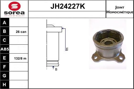 Sera JH24227K - Шарнирный комплект, ШРУС, приводной вал autosila-amz.com